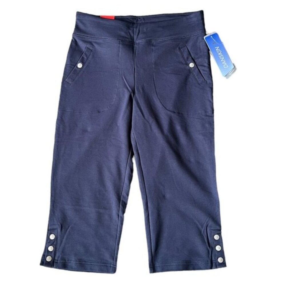 Danskin Blue Activewear Yoga Athletic Lounge Capri Pants .Size medium